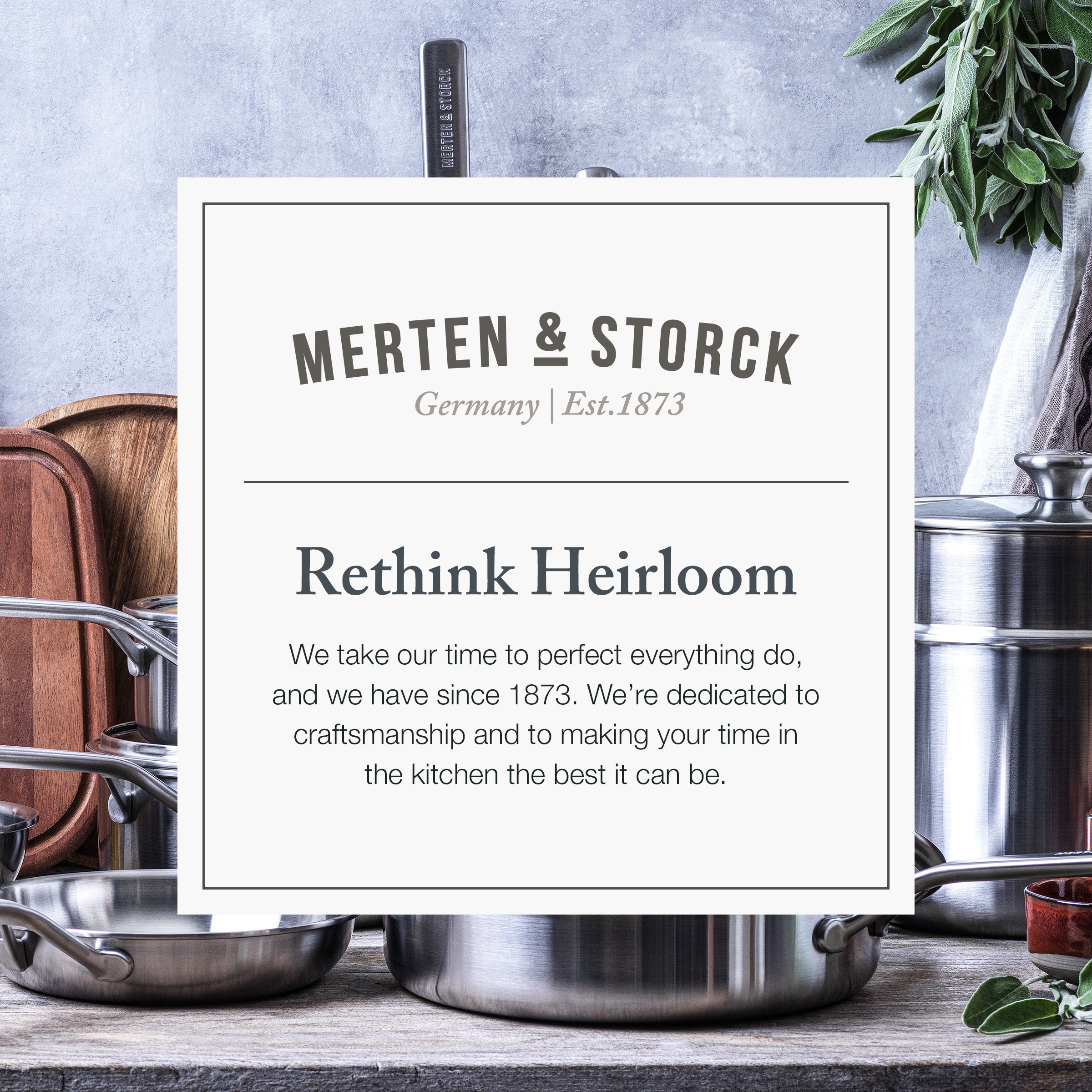Merten & Storck 2-tlg. Edelstahl-Pfannenset mit Deckel 26 cm + 30 cm