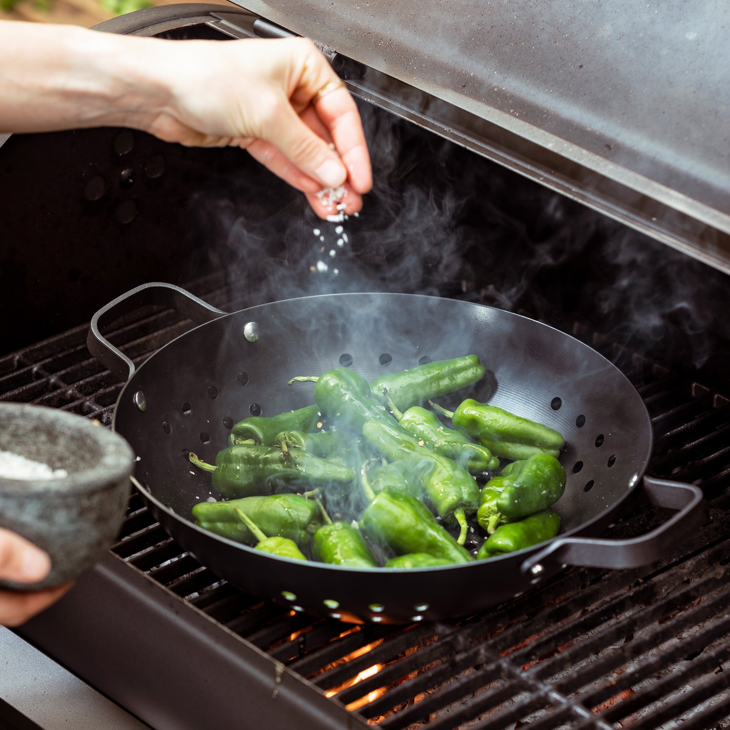 Merten & Storck Grill-Wok aus Karbonstahl, 30 cm