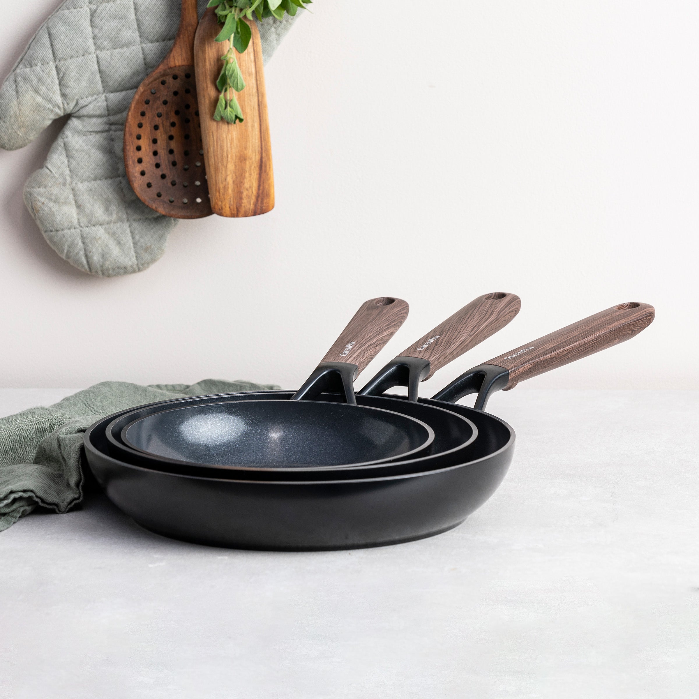Eco-Smartshape Wokpfanne dunkles Holz 28cm