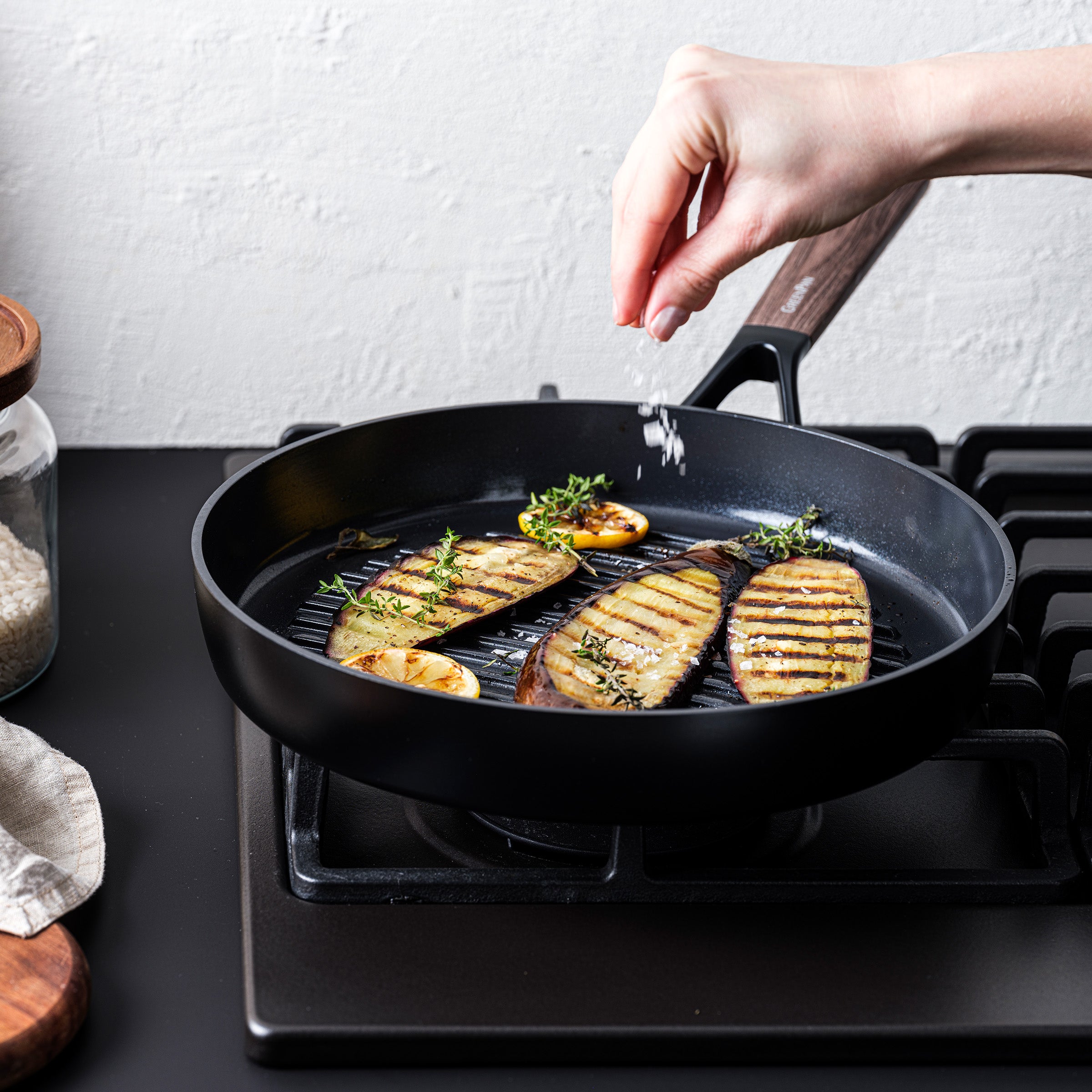 Eco-Smartshape Grillpfanne aus dunklem Holz 28cm