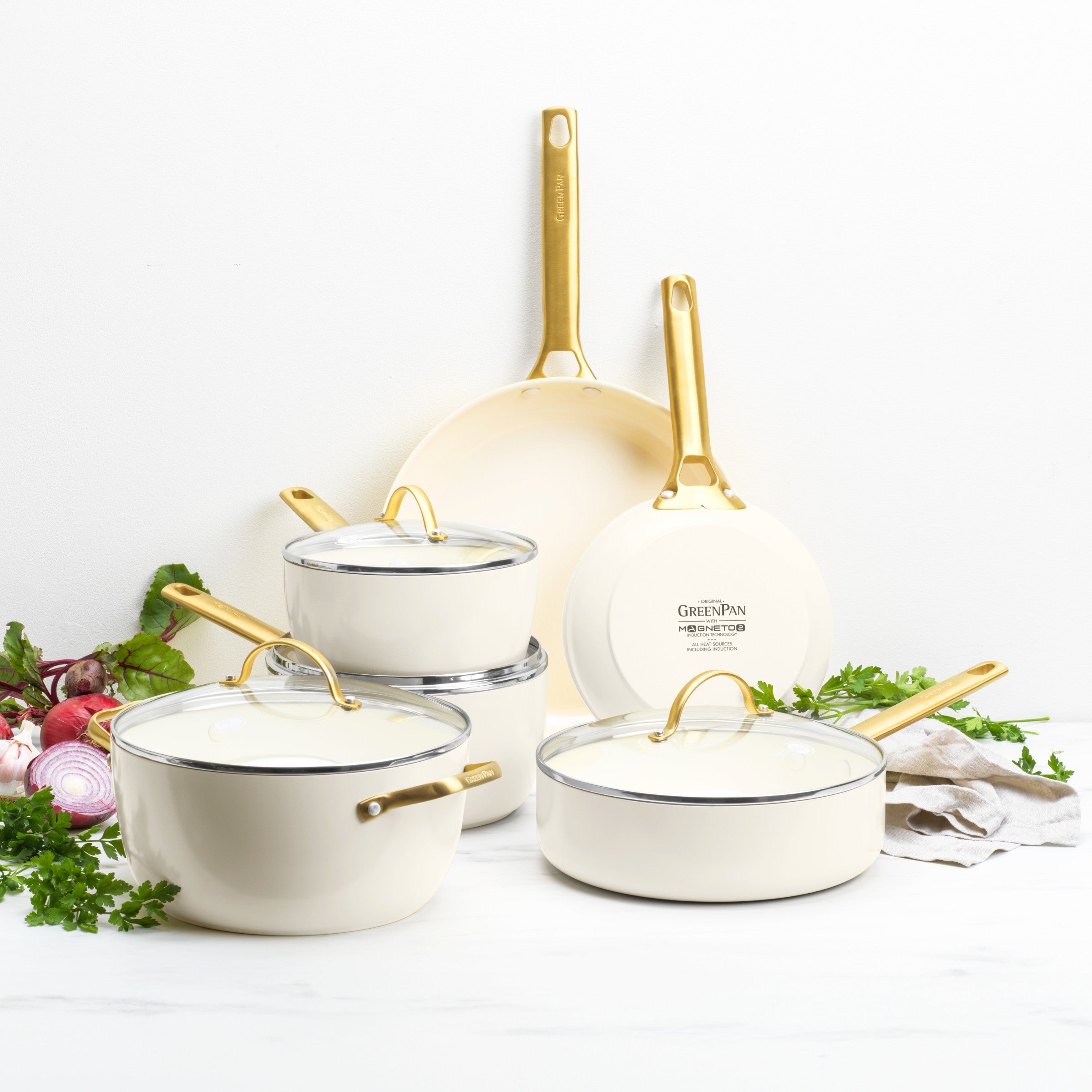Padova Reserve Cream 2-teiliges Bratpfannenset