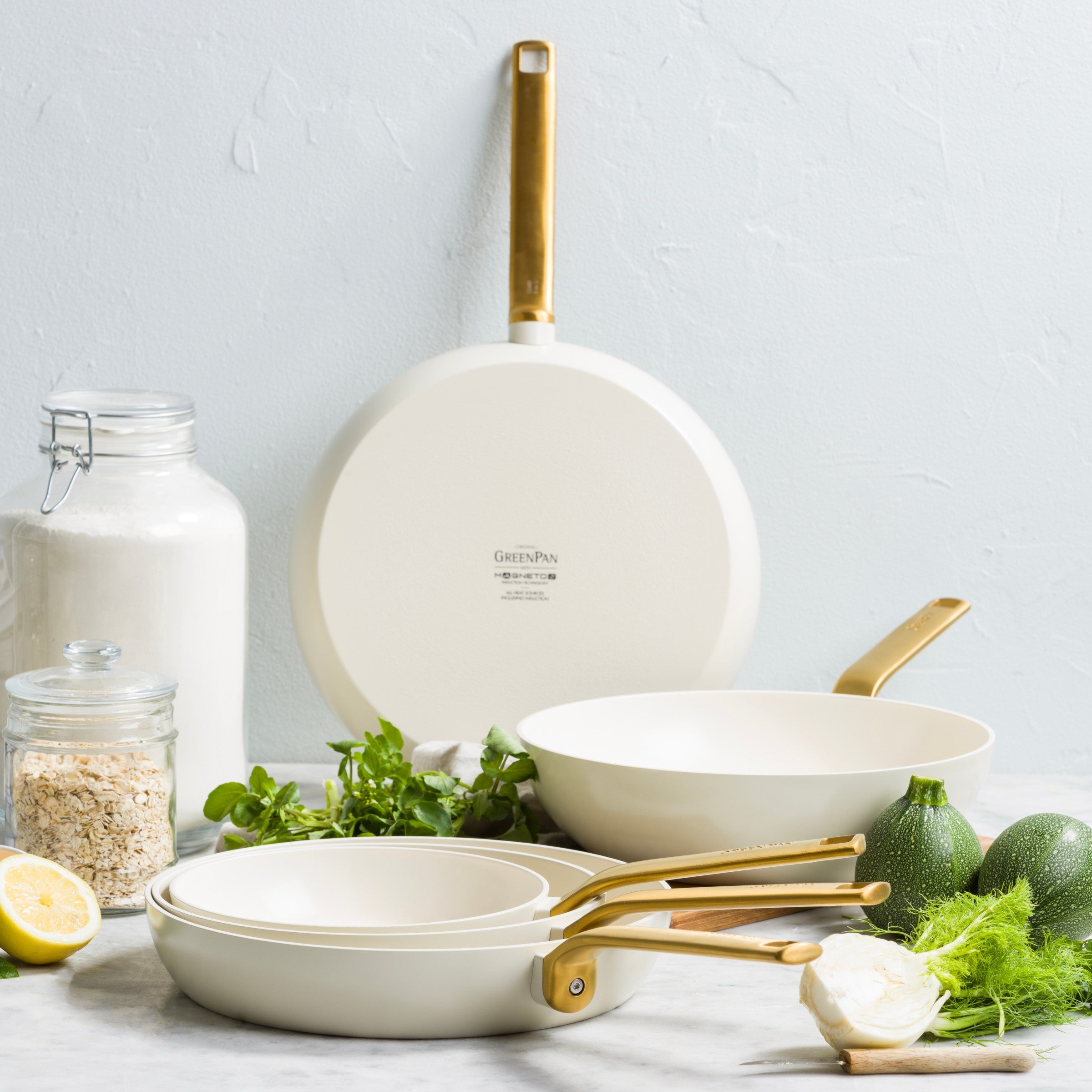 Evolution Cream Bratpfannensatz 2-teilig + Wok