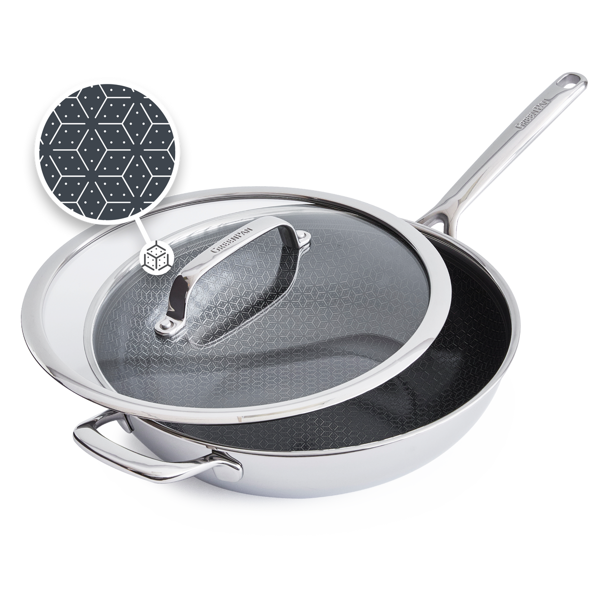 Spectra Hybrid Wok 30 cm mit Deckel Silver