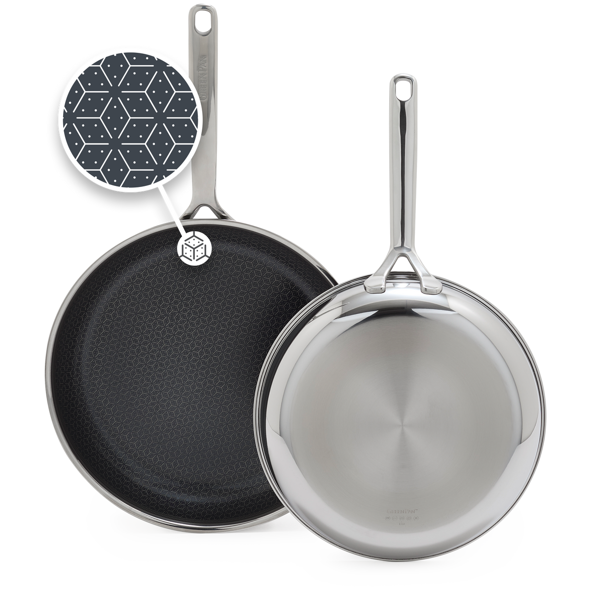 Spectra Hybrid 2-teiliges Bratpfannen Set Silver
