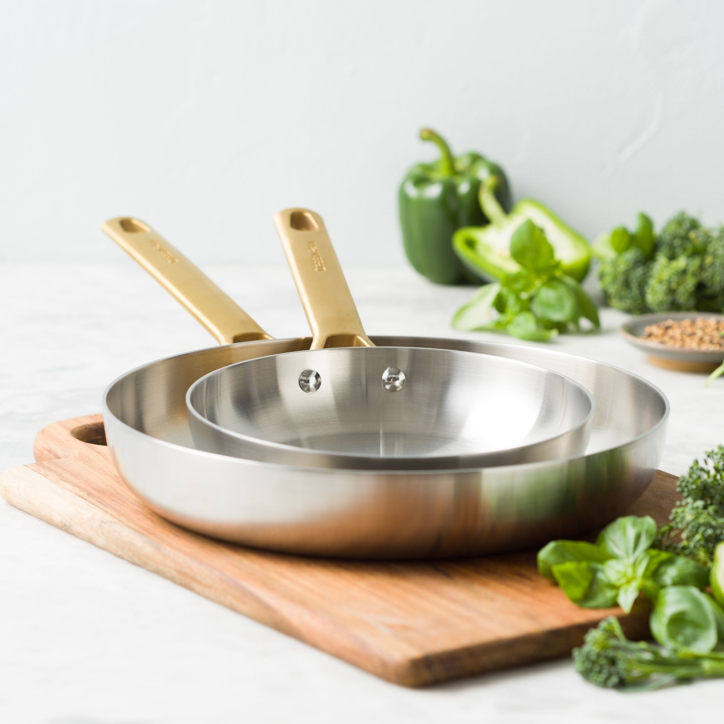 Padova Reserve 2-teiliges Pfannenset aus 3-lagigem Edelstahl