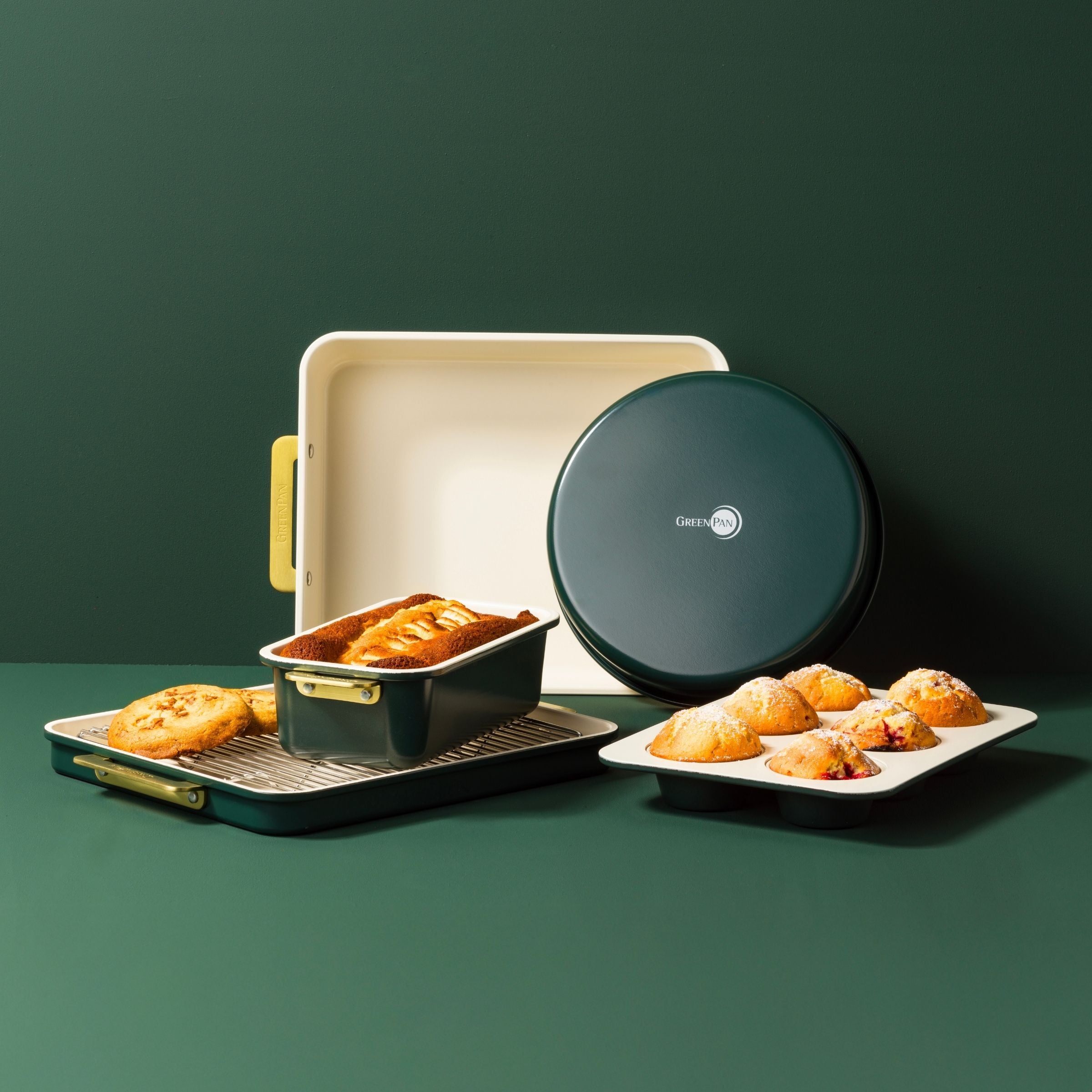 Padova Reserve Backformen in Pine Green 6-teiliges Set