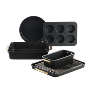 Padova Reserve Backformen in Black 6-teiliges Set