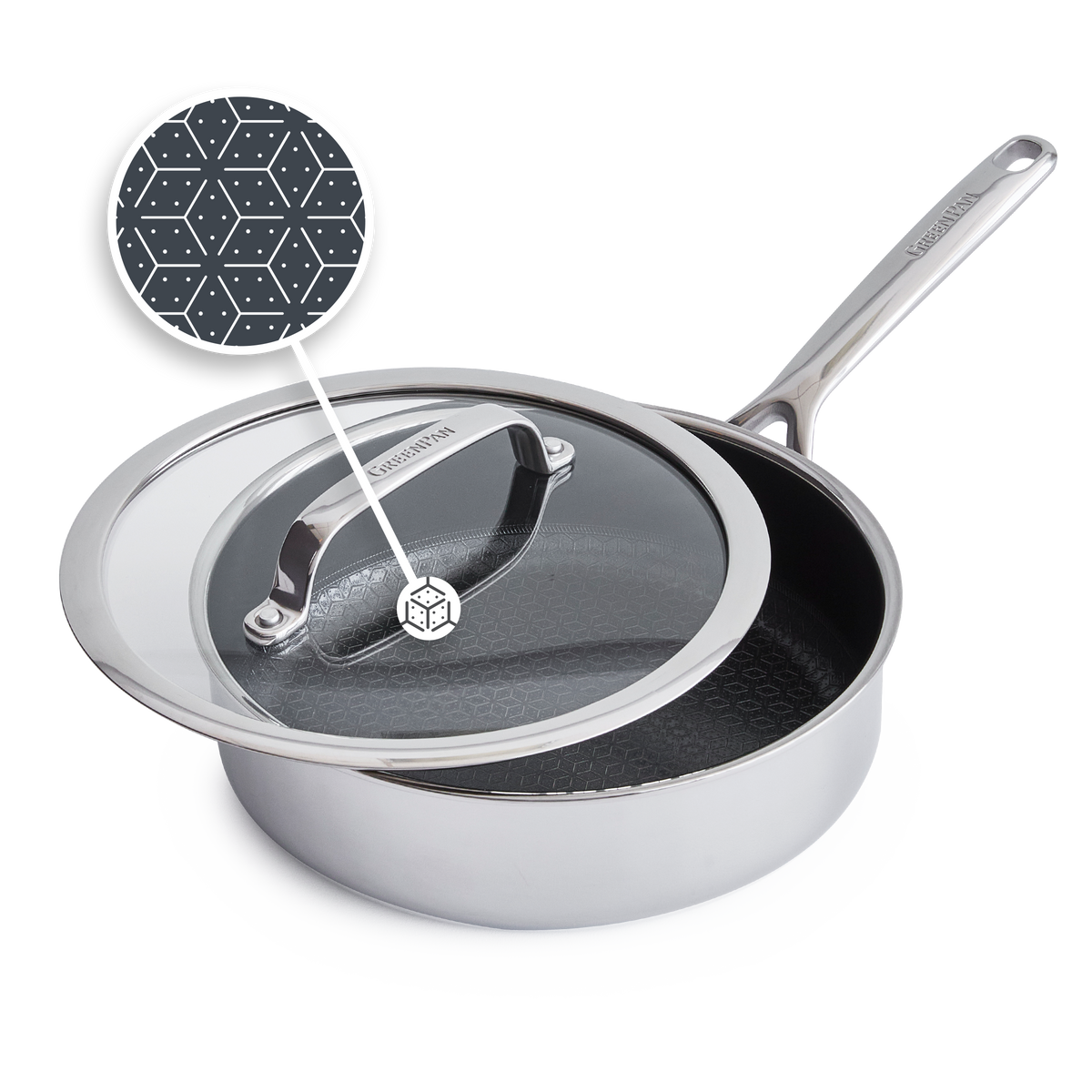 Spectra Hybrid Schmortopf 24 cm mit Deckel Silver