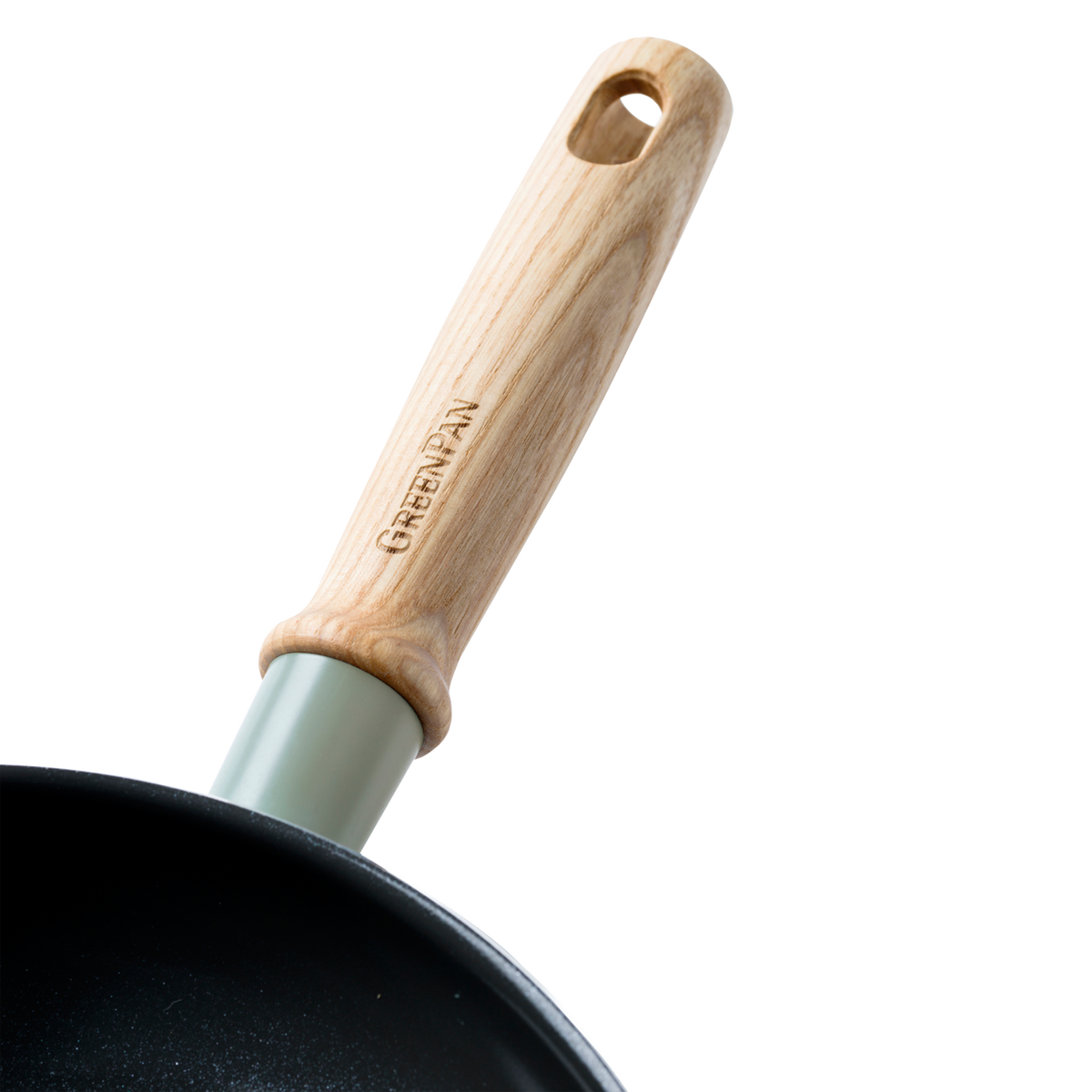 Mayflower 3-delige braadpannenset Scandinavisch blauw houten handvat steelpan
