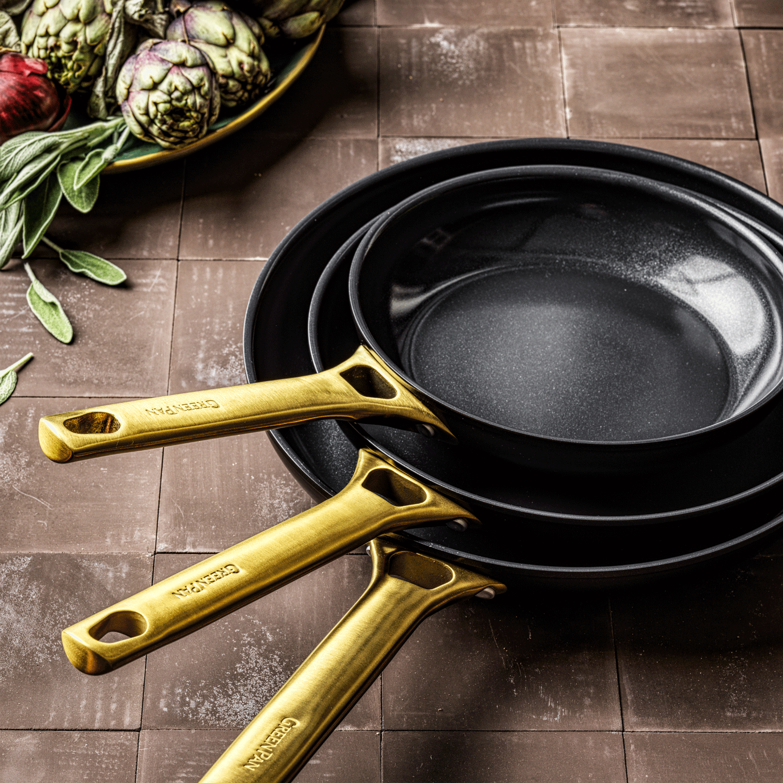 Padova Reserve Black 3-teiliges Bratpfannenset